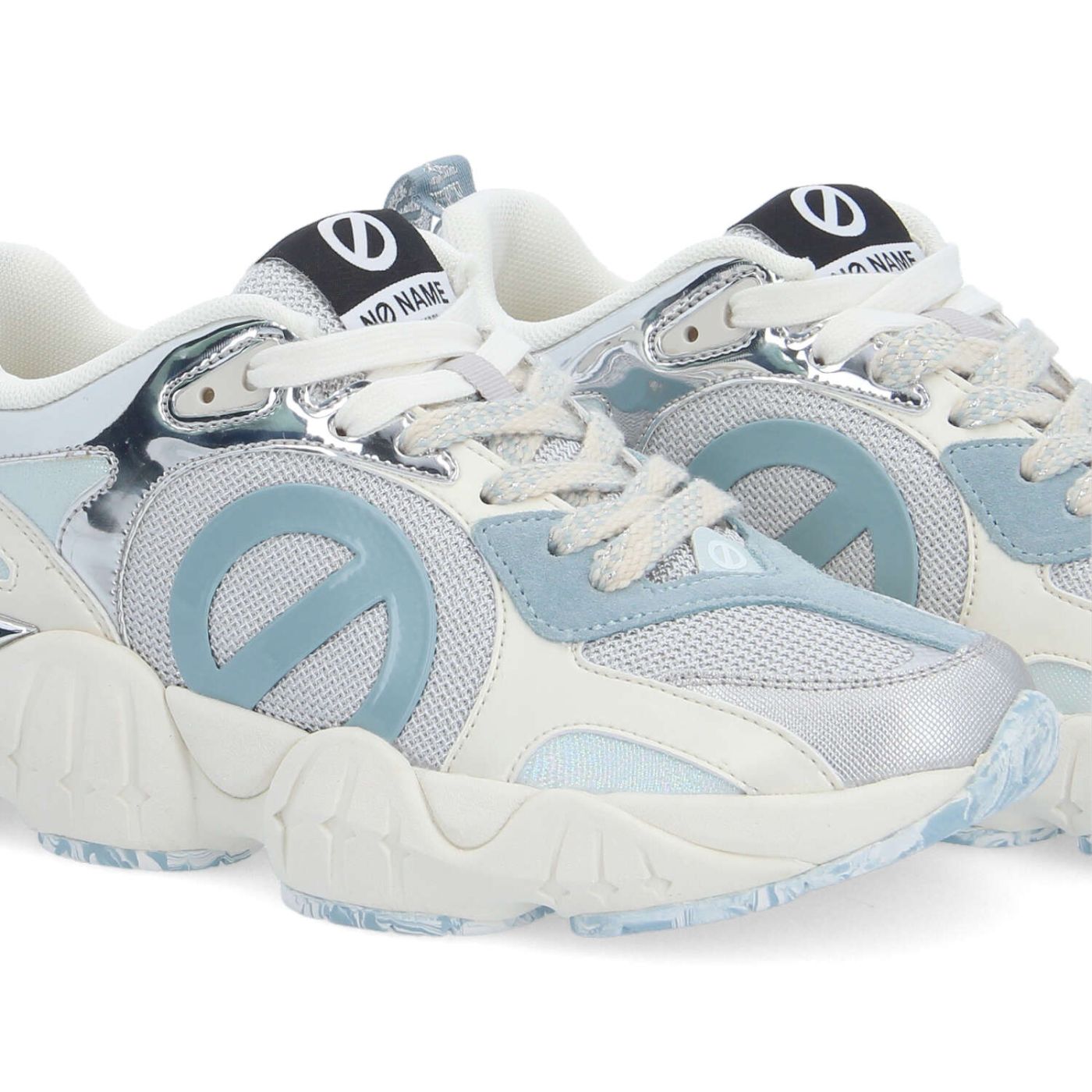 KRAZEE RUNNER W - KNIT/STAMP/SDE - ARGENTO/BLU